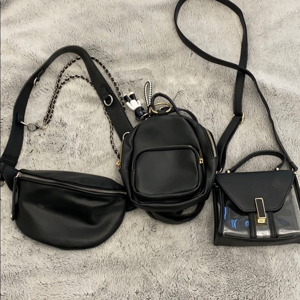 Set of black purses